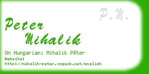peter mihalik business card